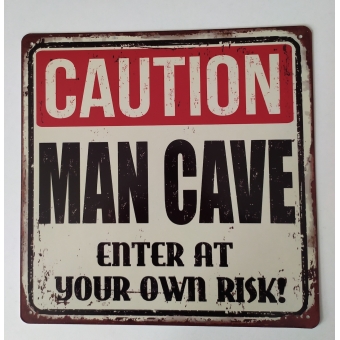 Caution mancave vierkant